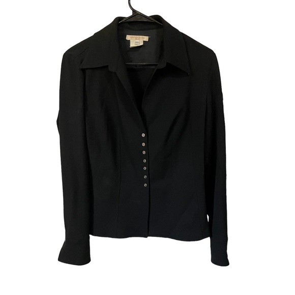 Vintage Vertigo Paris black snap button down top - Picture 8 of 16